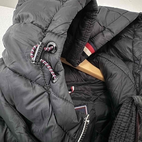 Tommy Hilfiger Women’s Hooded Zip Front Jacket - Black, Packable - Picture 10 of 12